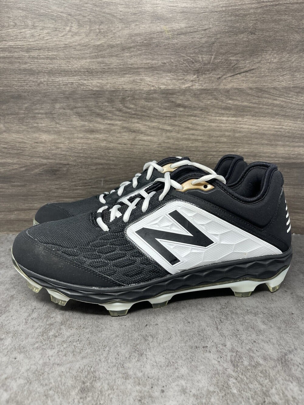New Balance 3000v4 Baseball Cleats Mens Size 12.5 Black White PL3000K4